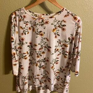 *LAST DAY* Yellow and Pink Floral Blouse